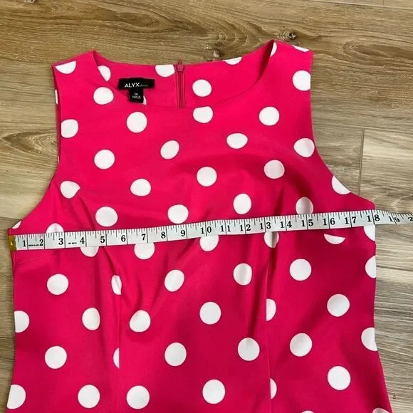 ALYX DRESS Polka Dot Sleeveless Dress Size 14 - Picture 5 of 9